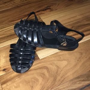 Black Jelly Sandals
